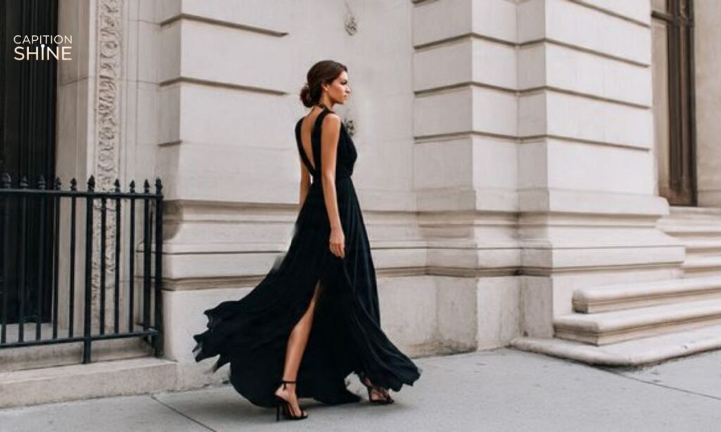 Playful Black Dress Instagram Captions