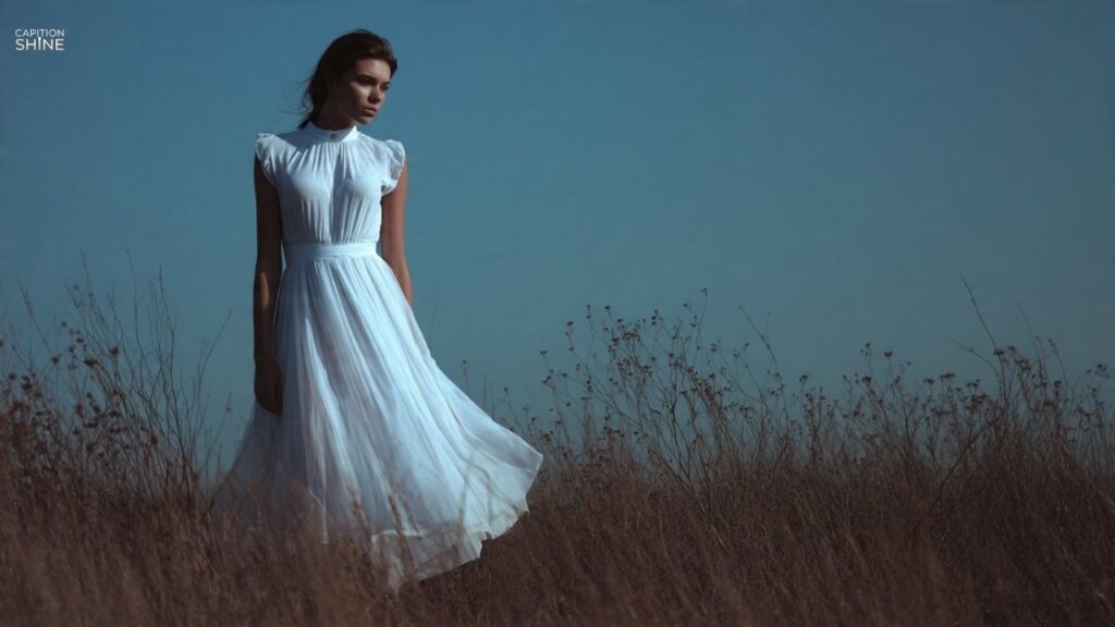 White Dress Selfie Captions